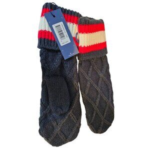 Tommy Hilfiger Acrylic Mittens Womens Blue Red White NWT Designer One Size NEW